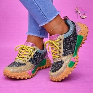 Colorful  Rhinestone Women's Sneakers
